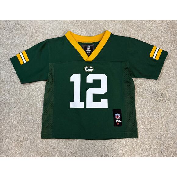 NWOT NFL Team Apparel Green Bay Packers Aaron Rogers #12 Jersey Size 18 Months - Picture 1 of 4